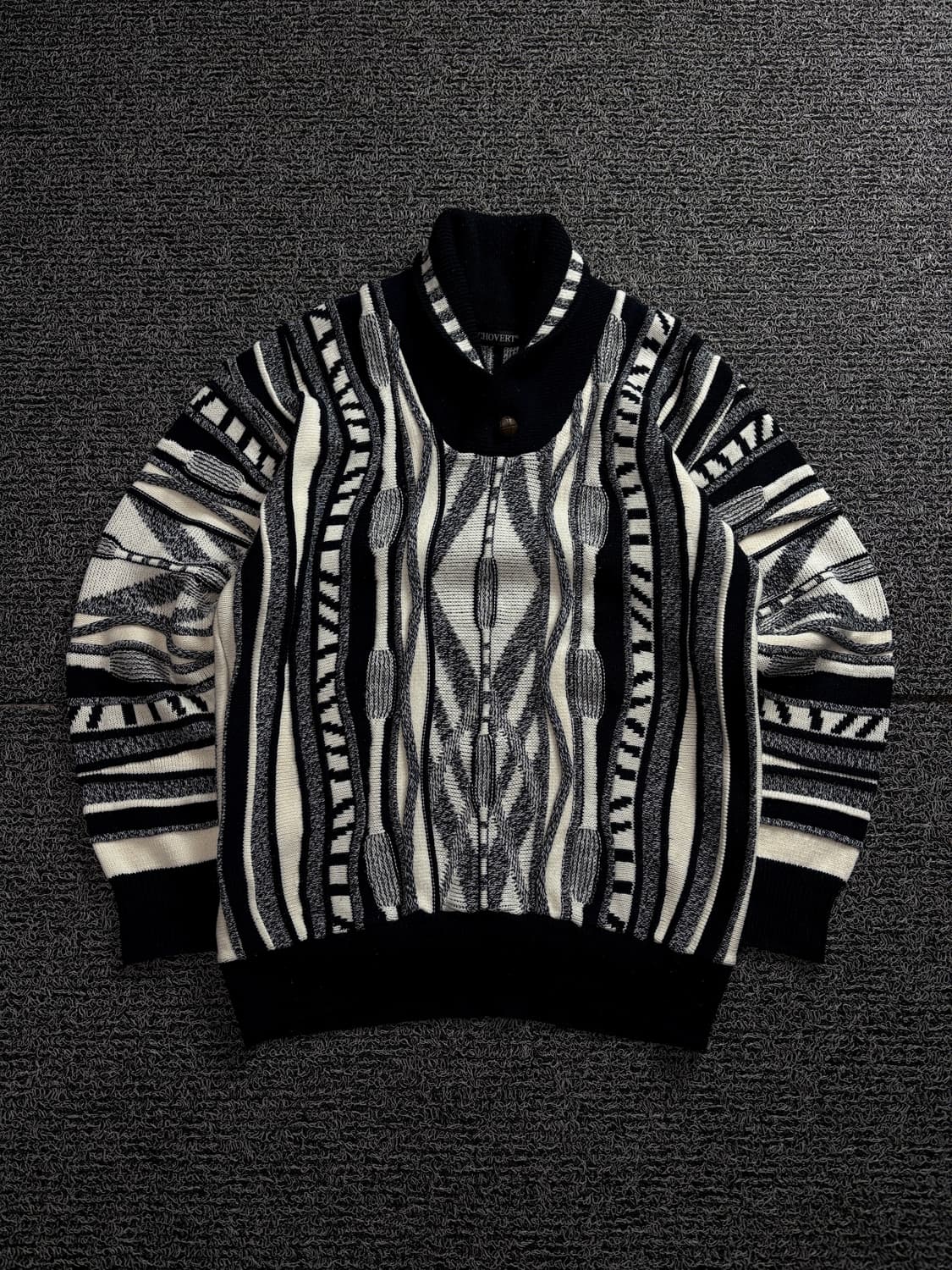 CHOVERT 아카이브 케이블 패턴 숄카라 스웨터 1620 상품이미지2