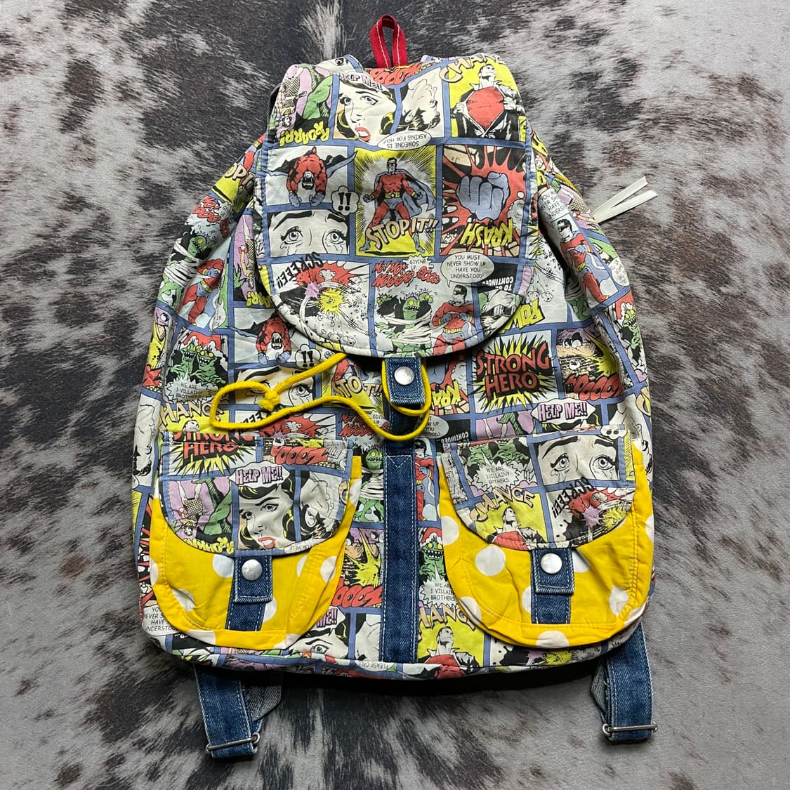 빈티지 카툰 프린팅 백팩 상품이미지1