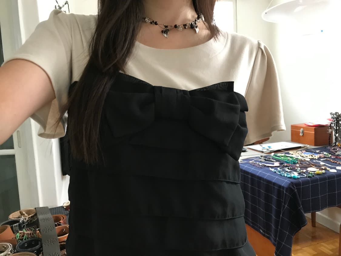 vintage ribbon frill one-piece 상품이미지2