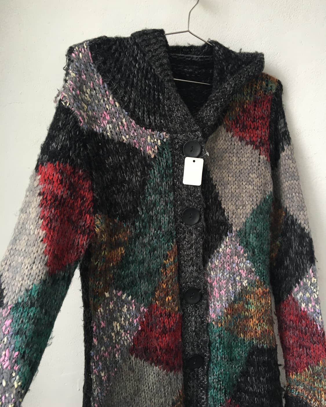 Color mixed hood knit cardigan 상품이미지5