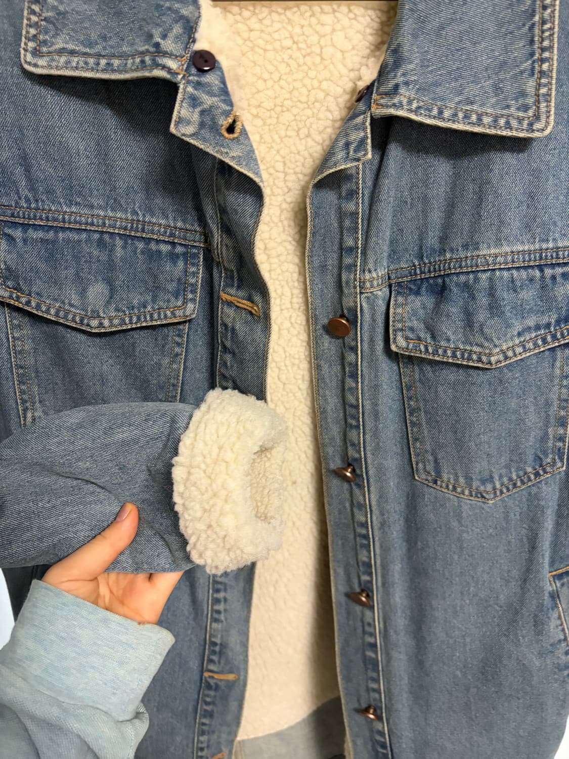 시슬리 양털(쉐르파) 데님 자켓 상품이미지4