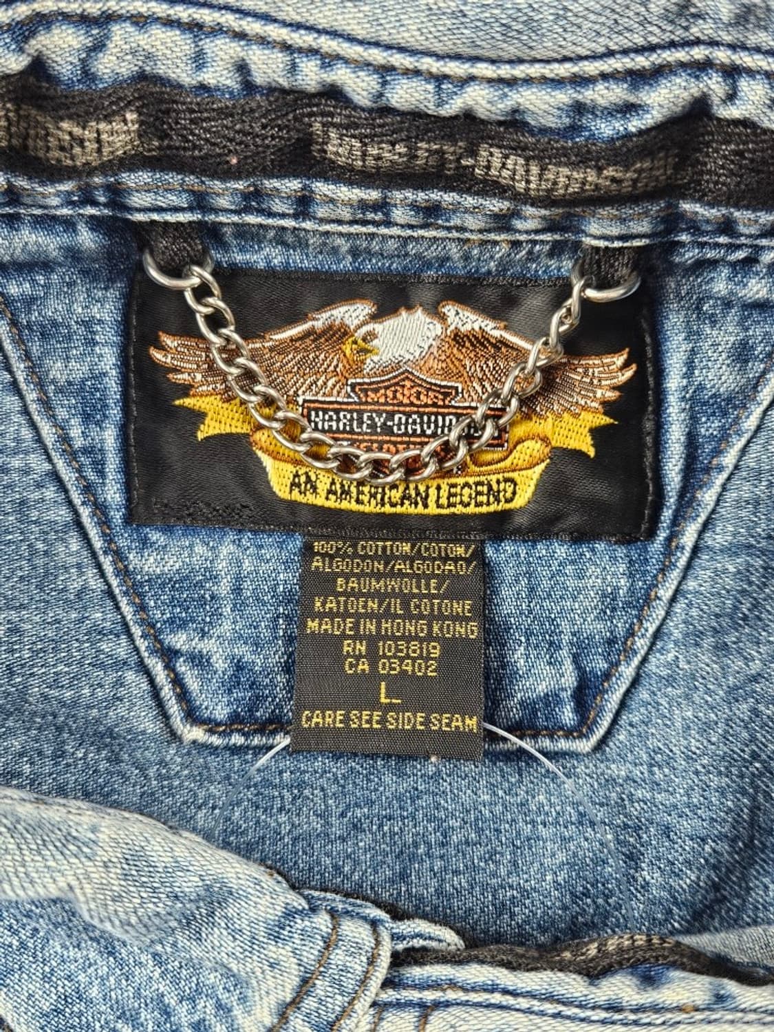 할리데이비슨 백 프린팅 데님 바이커 셔츠 ( L ) / 11114 상품이미지9