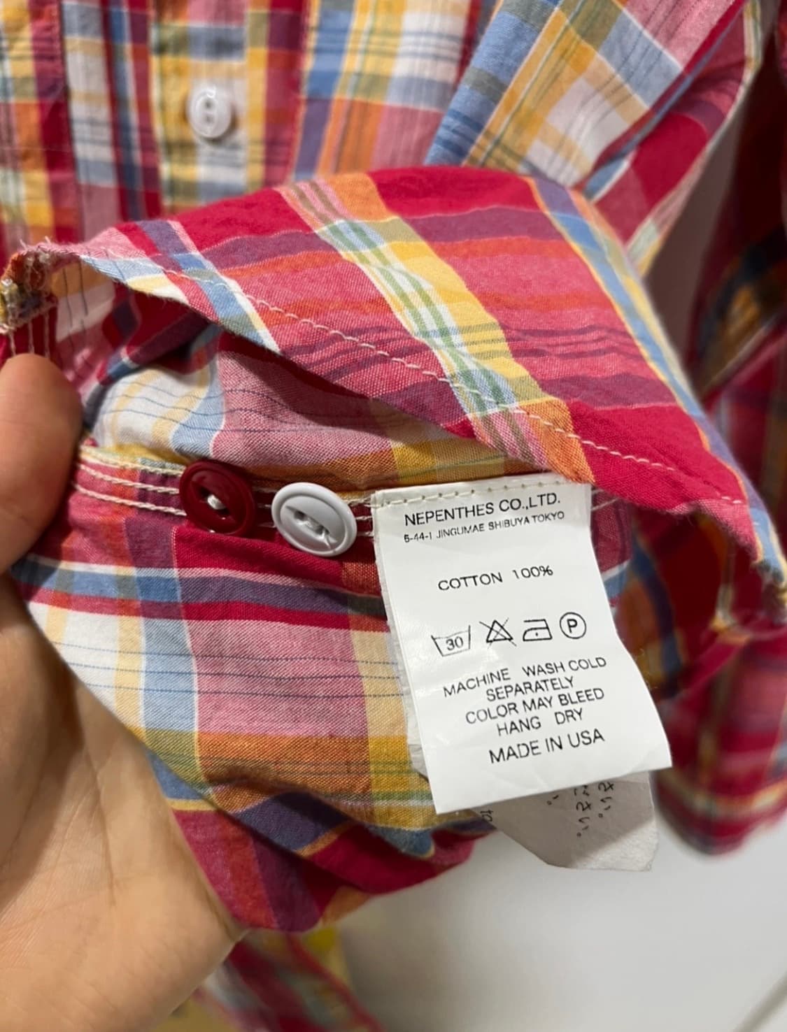 엔지니어드가먼츠 마드라스 체크 워크 셔츠 M 상품이미지4