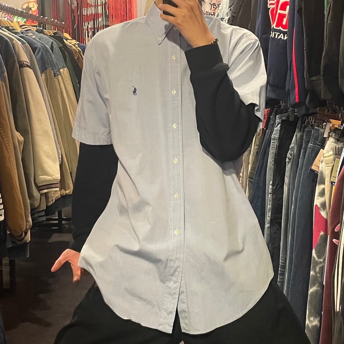 [IM] polo 폴로 라이트그레이시 블루 반팔셔츠 상품이미지2