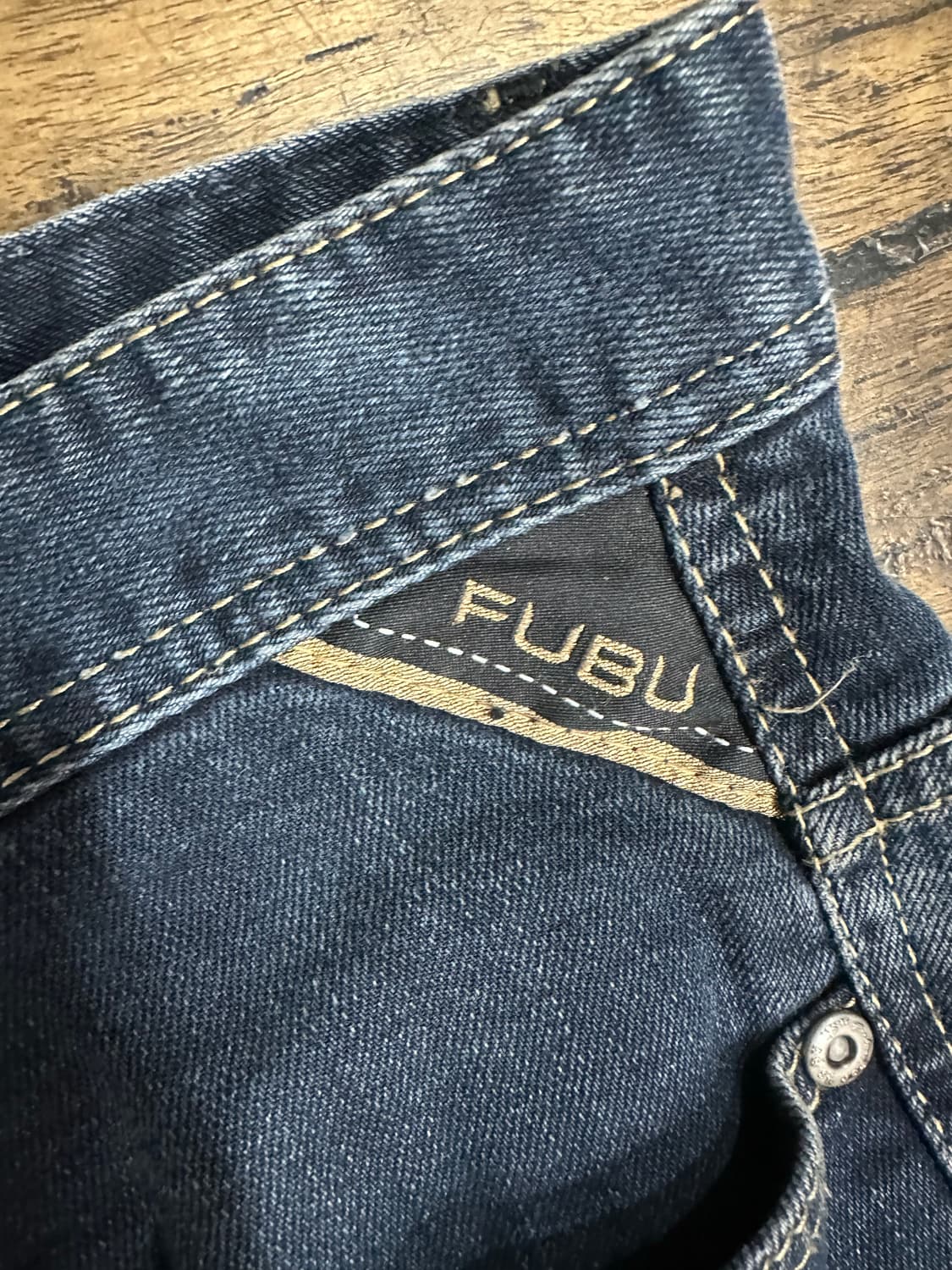 푸부 FUBU 컬렉션 Y2K 힙합 데님 팬츠 진청 36사이즈 상품이미지9