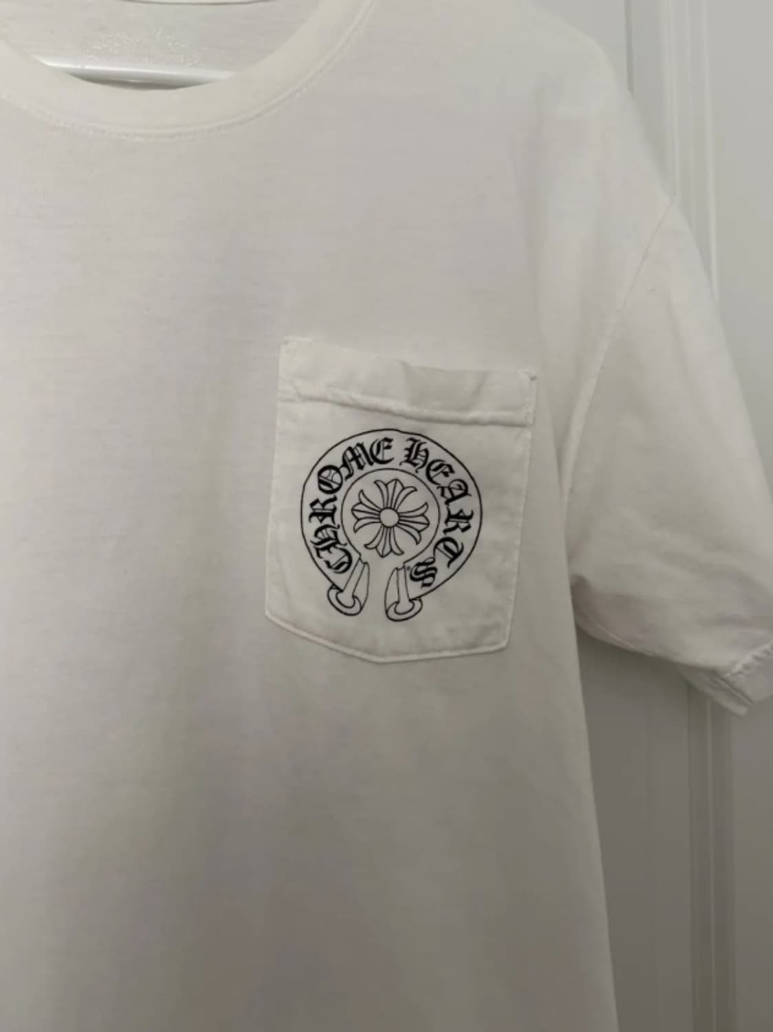 크롬하츠 홀스슈 로고 포켓 반팔 티셔츠 화이트 L 상품이미지3