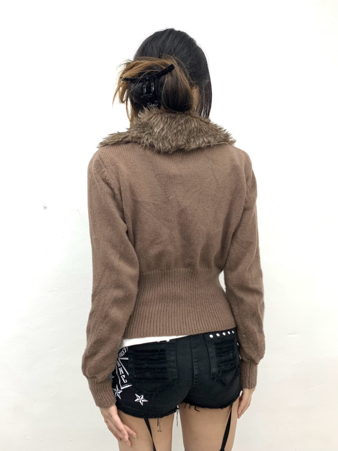 Romwe fur trimmed zip-up  상품이미지3