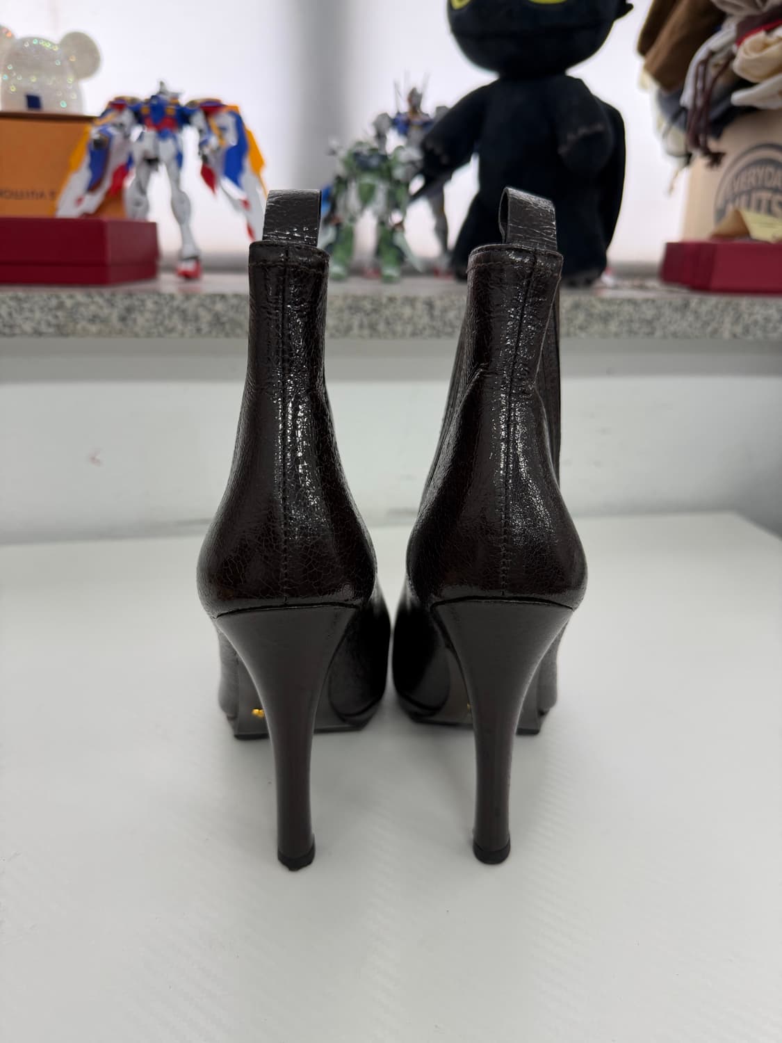 정품) 프라다 브라운 가죽 첼시 부츠 36.5 상품이미지5