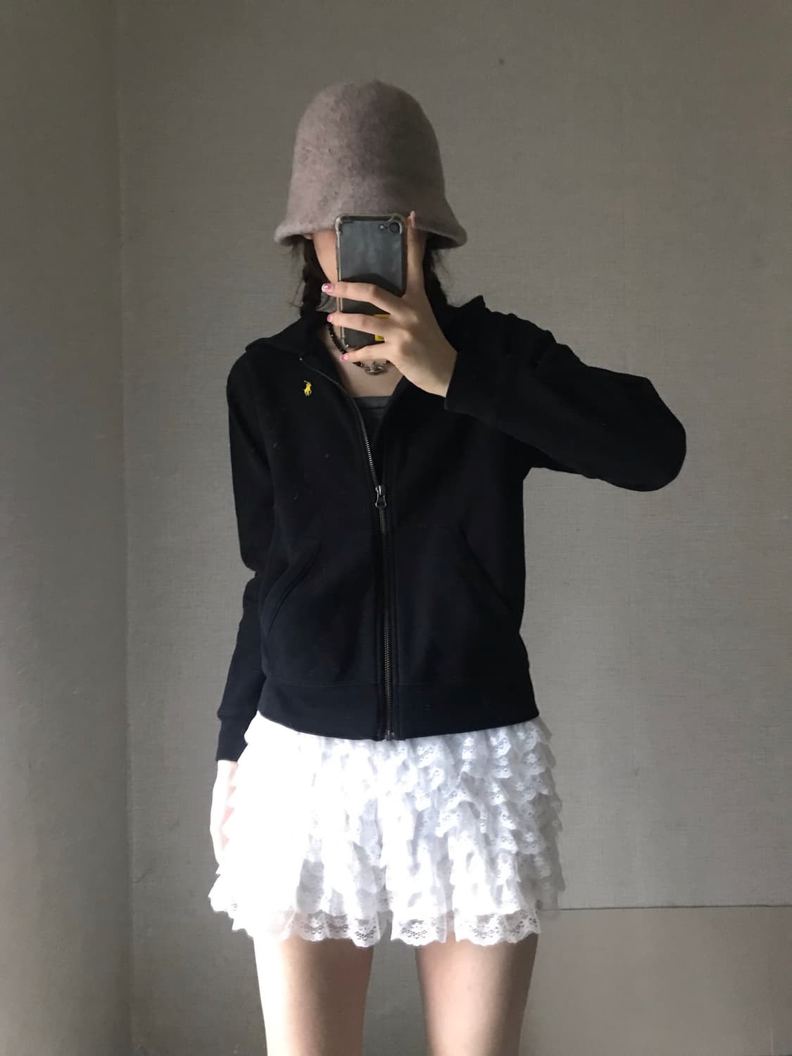 폴로 블랙 후드집업 상품이미지1