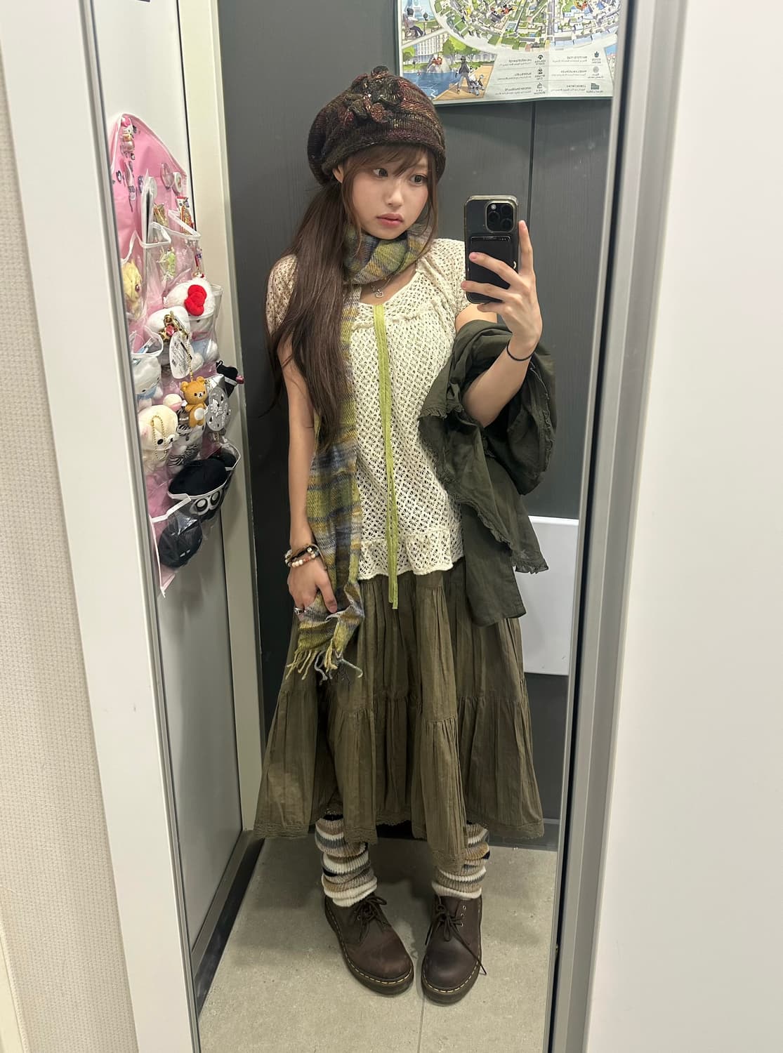 카키 히피모리 그런지 코디세트 상품이미지4