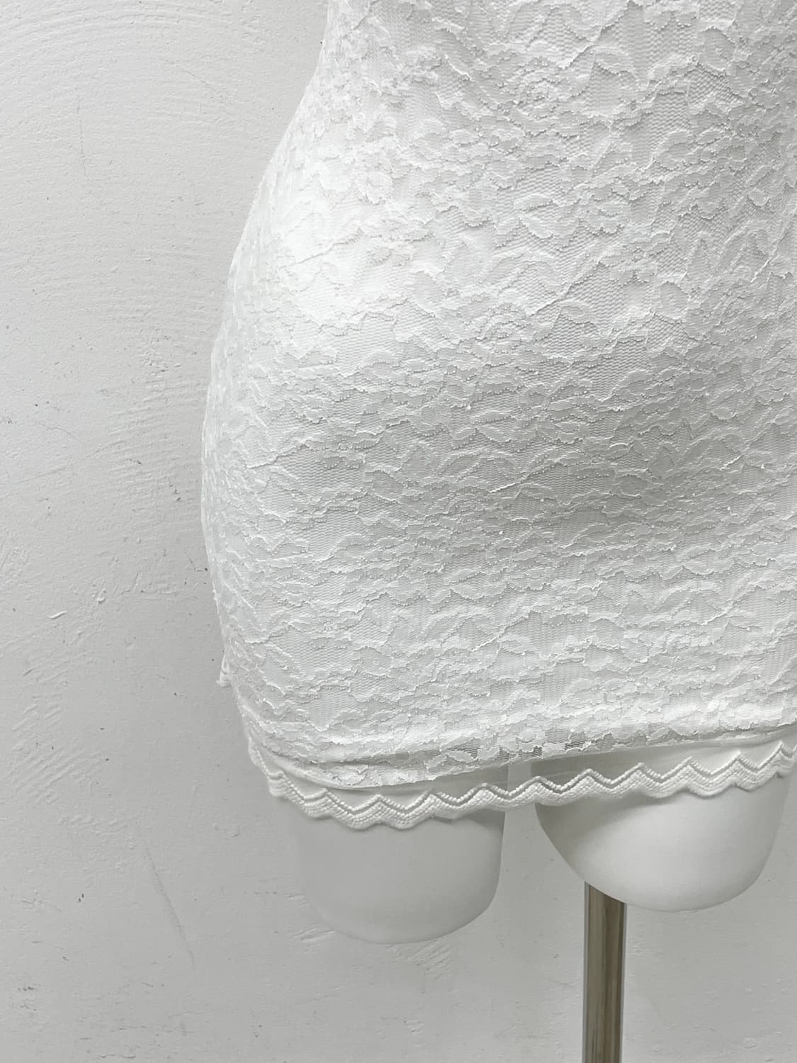 화이트 레이스 갸루 진주 원피스 상품이미지3