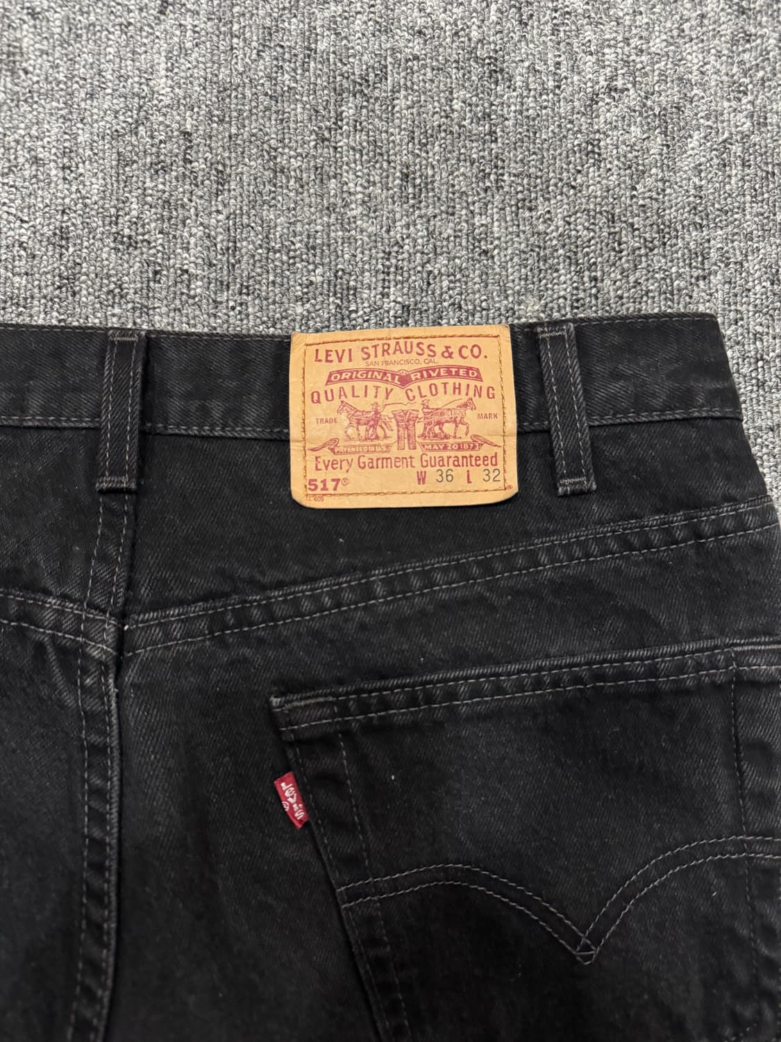 90s USA 리바이스 517 블랙 워시드 데님 36 상품이미지9