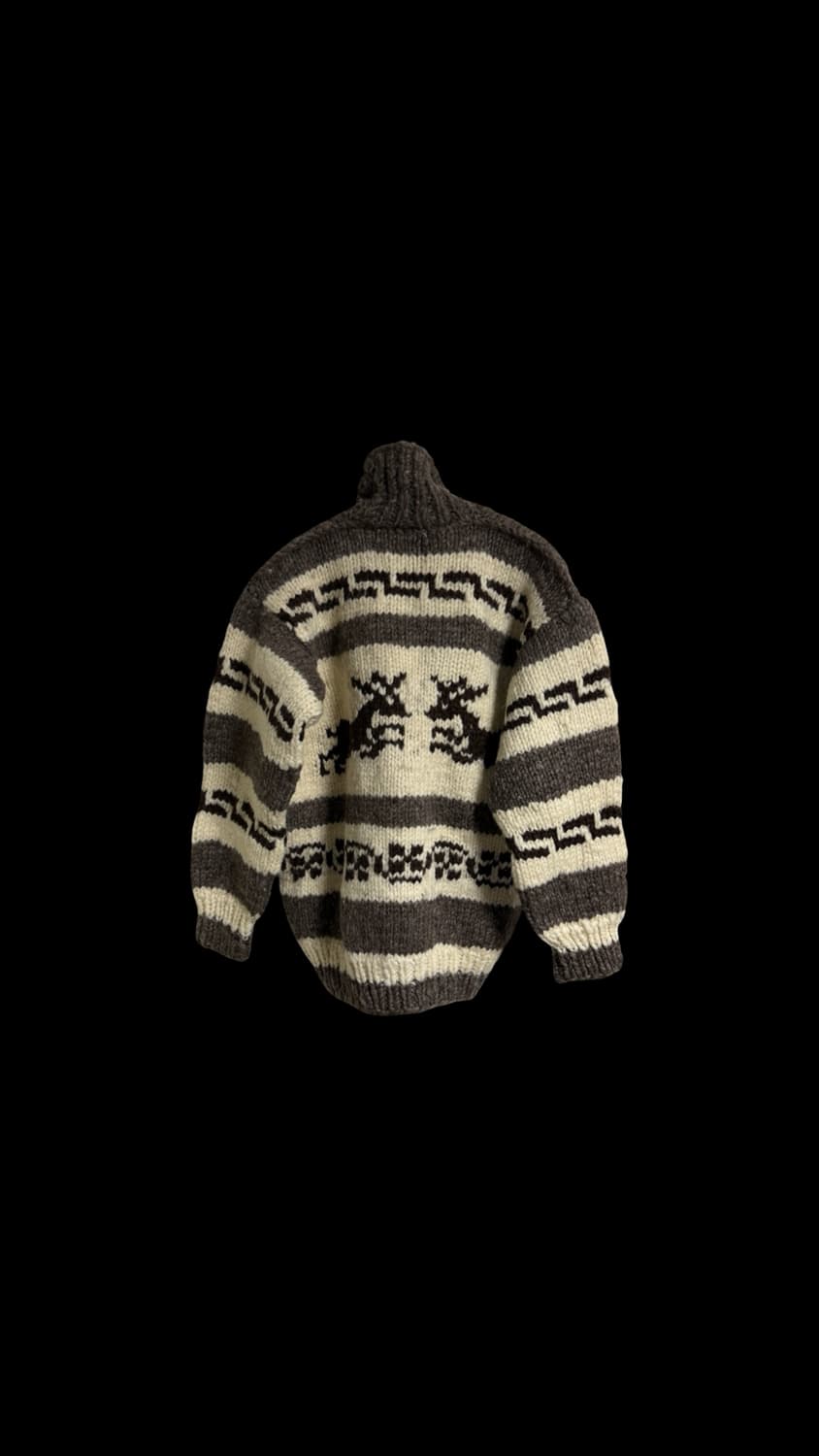 코위찬 인디언 핸드메이드 울 니트 집업 상품이미지2