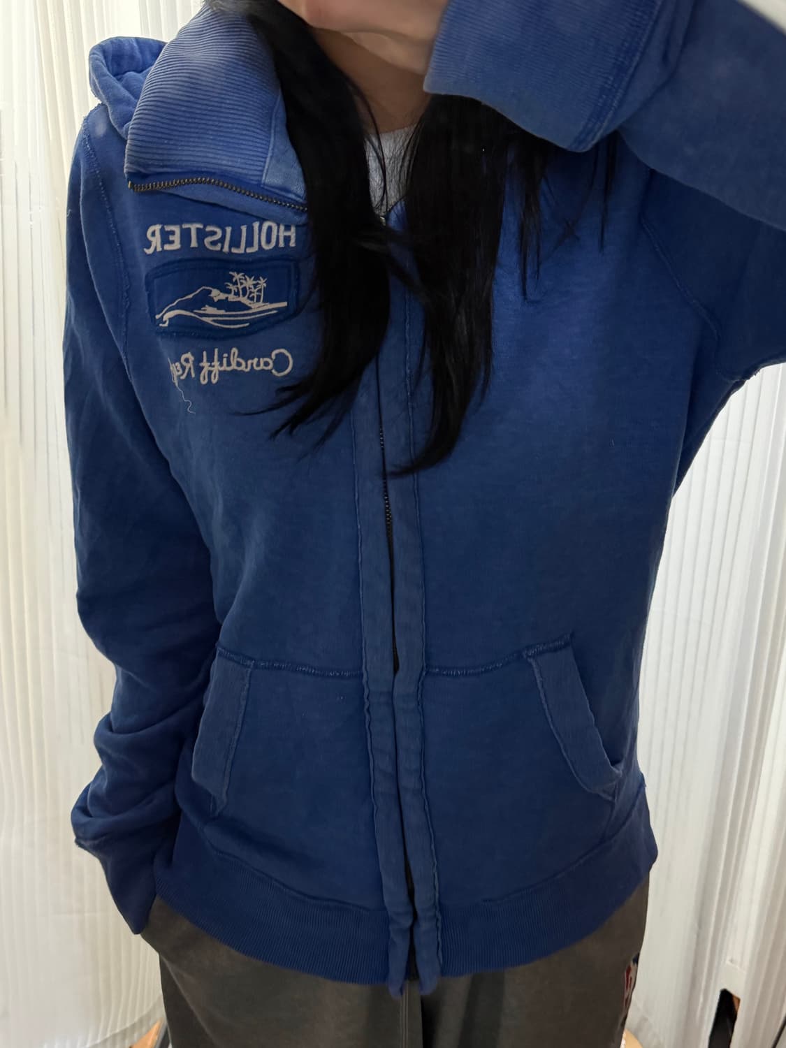 홀리스터 블루 후드집업 m 상품이미지1