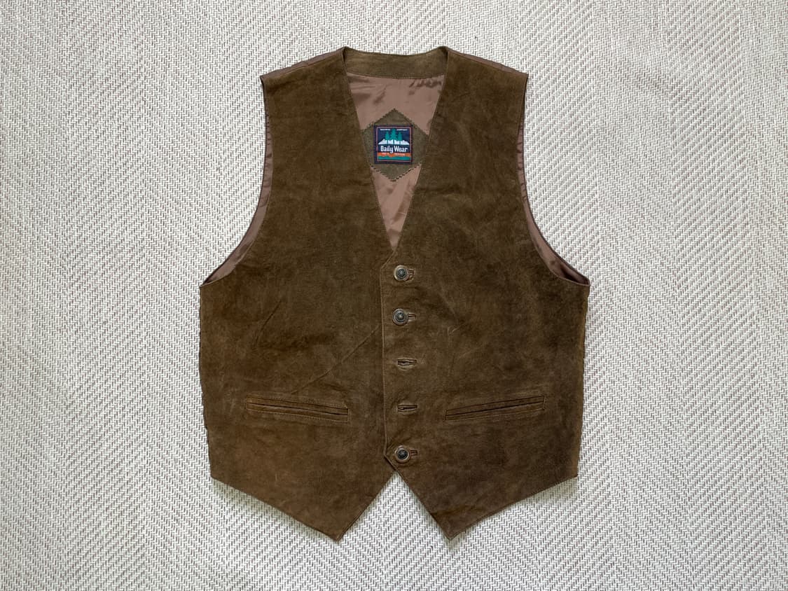 빈티지 브라운 레더 베스트  상품이미지1