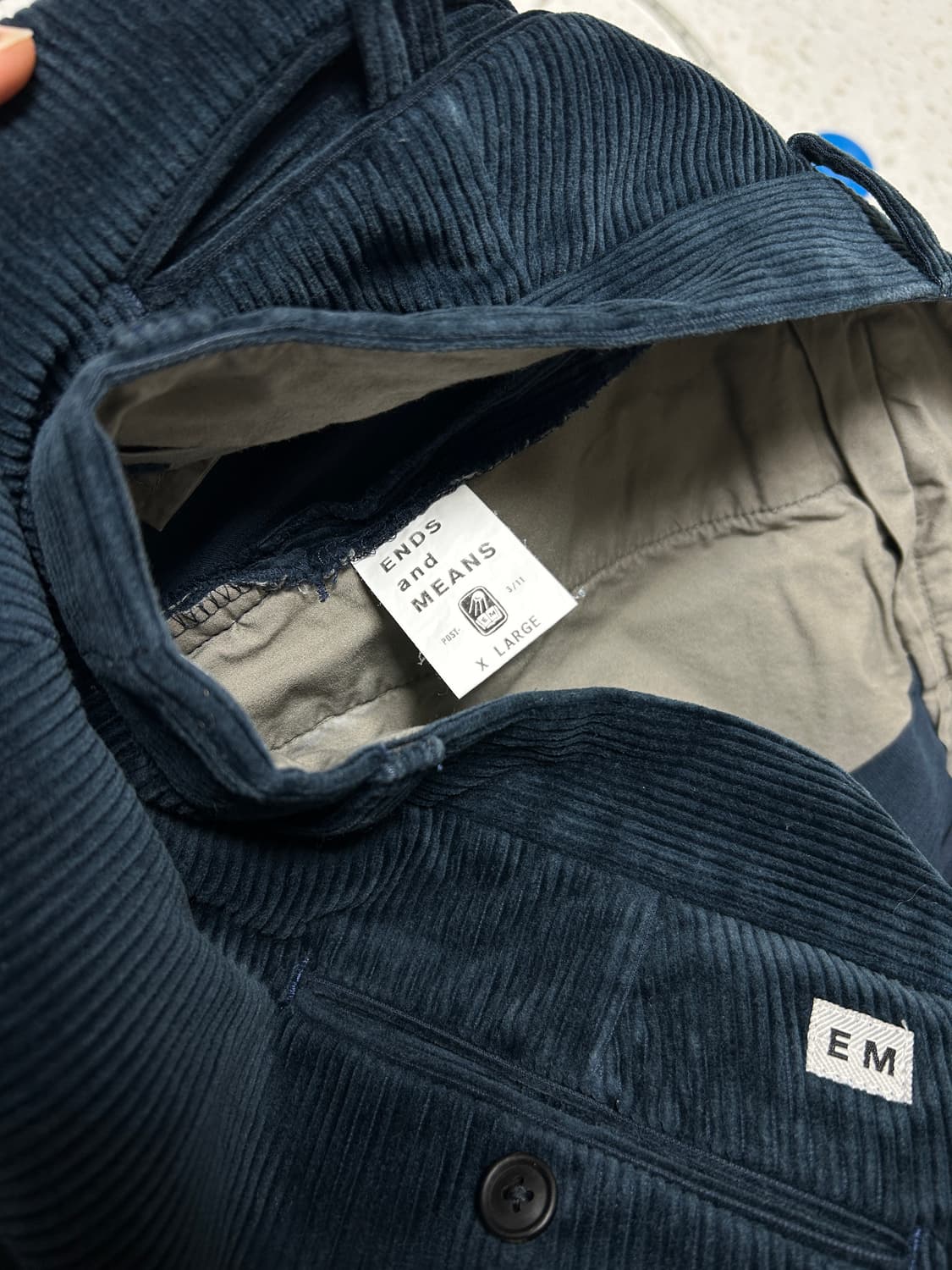 Ends and Means 그랜드파 코드 팬츠 네이비 XL 상품이미지3