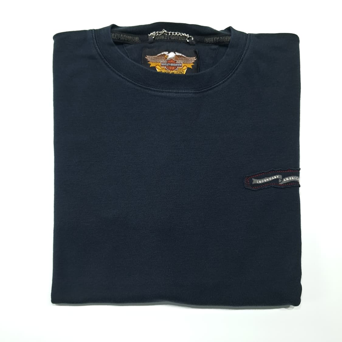 CK151 L 할리데이비슨 00s 체인넥 빅로고 패치 블랙 티셔츠 상품이미지7