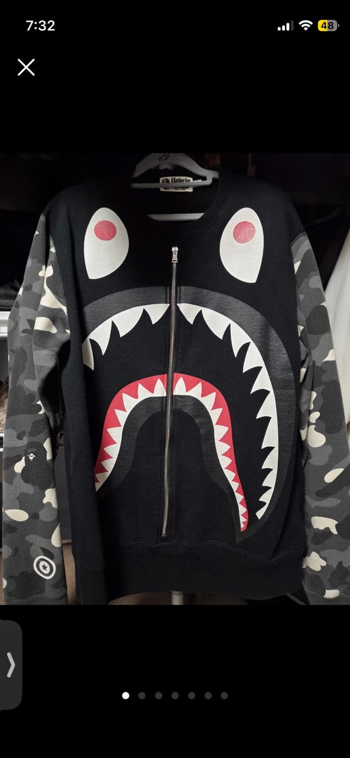 베이프 야광 맨투맨 L 상품이미지1