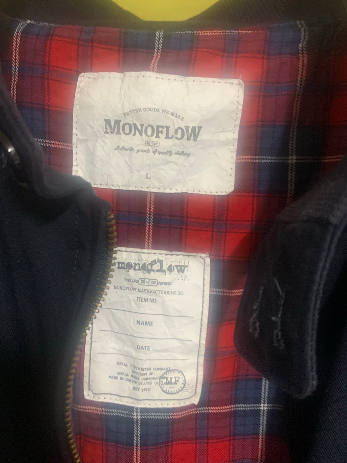 모노플로우 투포켓 블루종 판매 합니다 상품이미지10