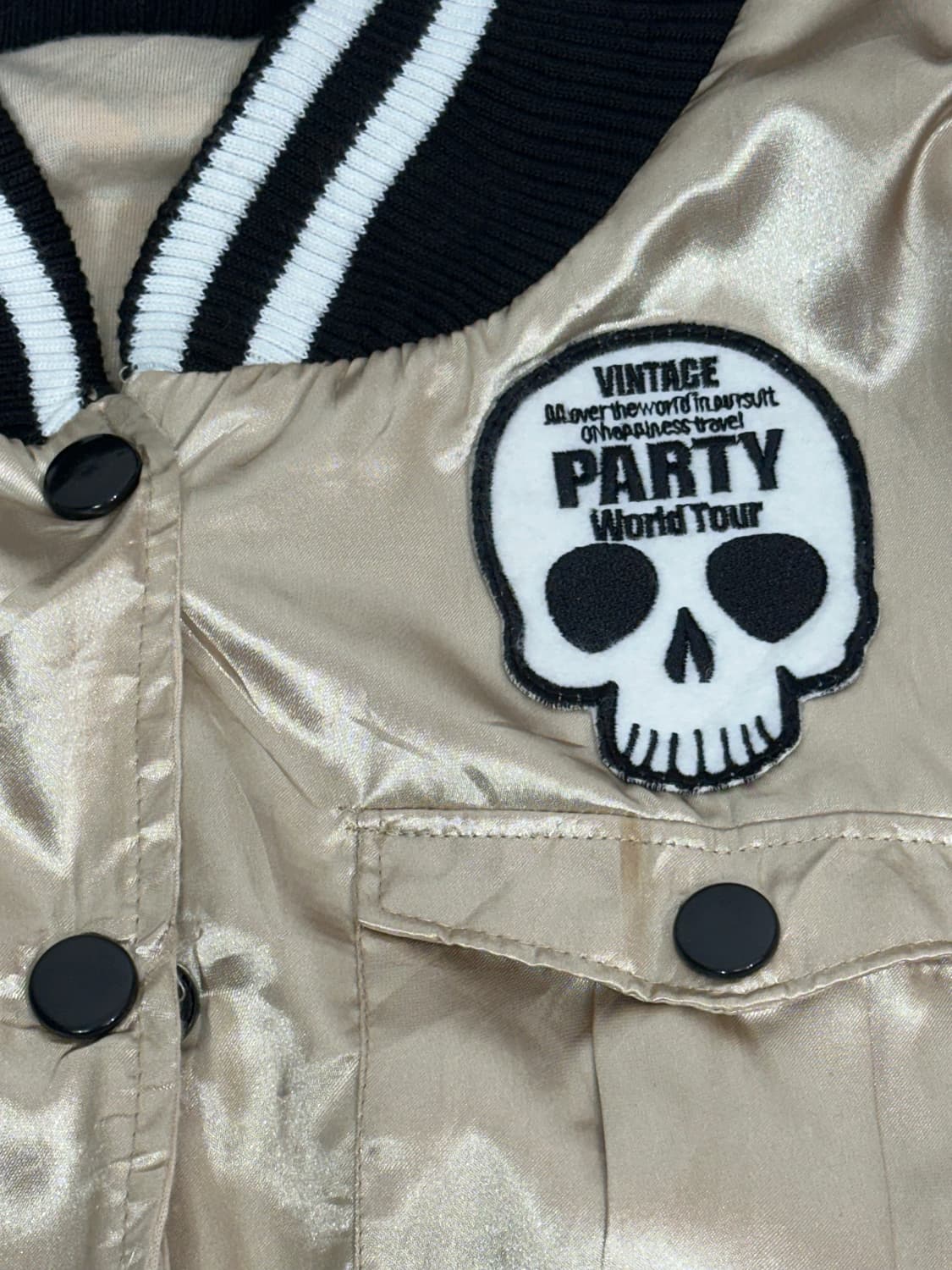 일본 빈티지 y2k 베이지 와투케 해골 스카잔 자켓 상품이미지9