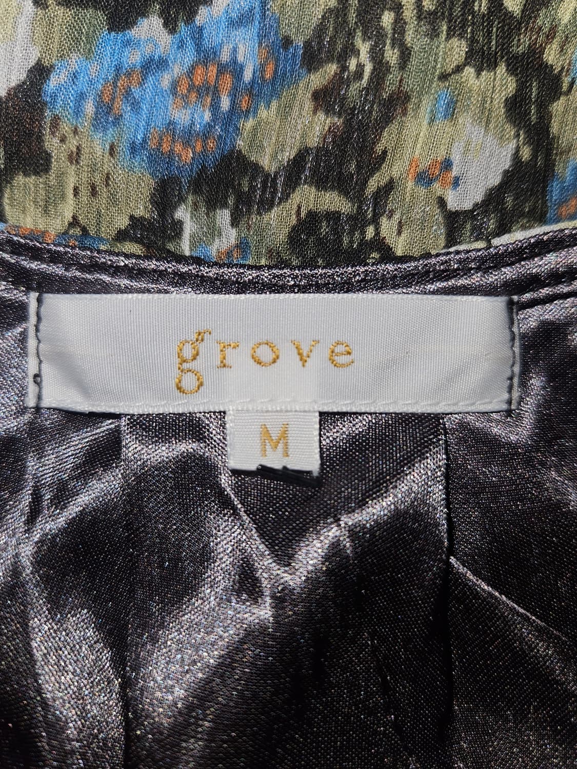 grove 빈티지그린 하늘꽃 러플 미니원피스 상품이미지4