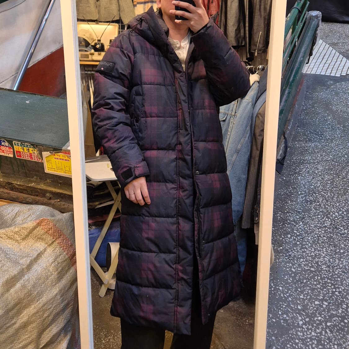 XL(착샷잇음) 펜필드 체크 롱패딩  상품이미지3