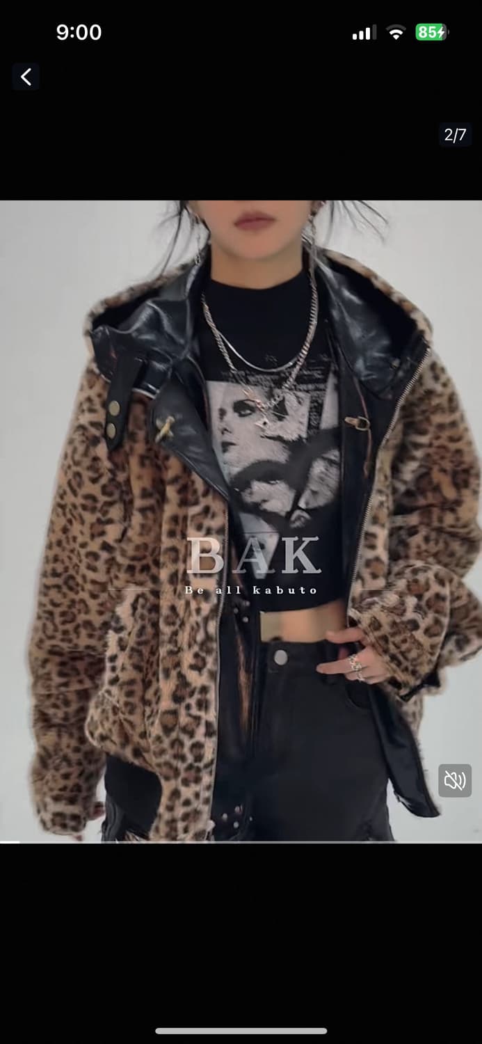 shop cor 샵코르cest nous 레오파드 레더자켓 테스트매커니즘 상품이미지3