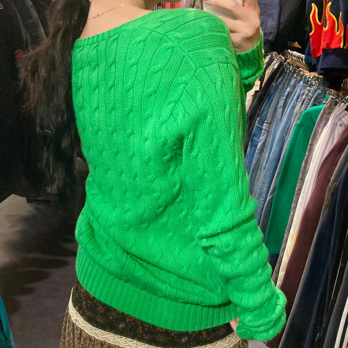 [IM] 폴로 랄프로렌 그린 브이넥 케이블 니트 상품이미지5