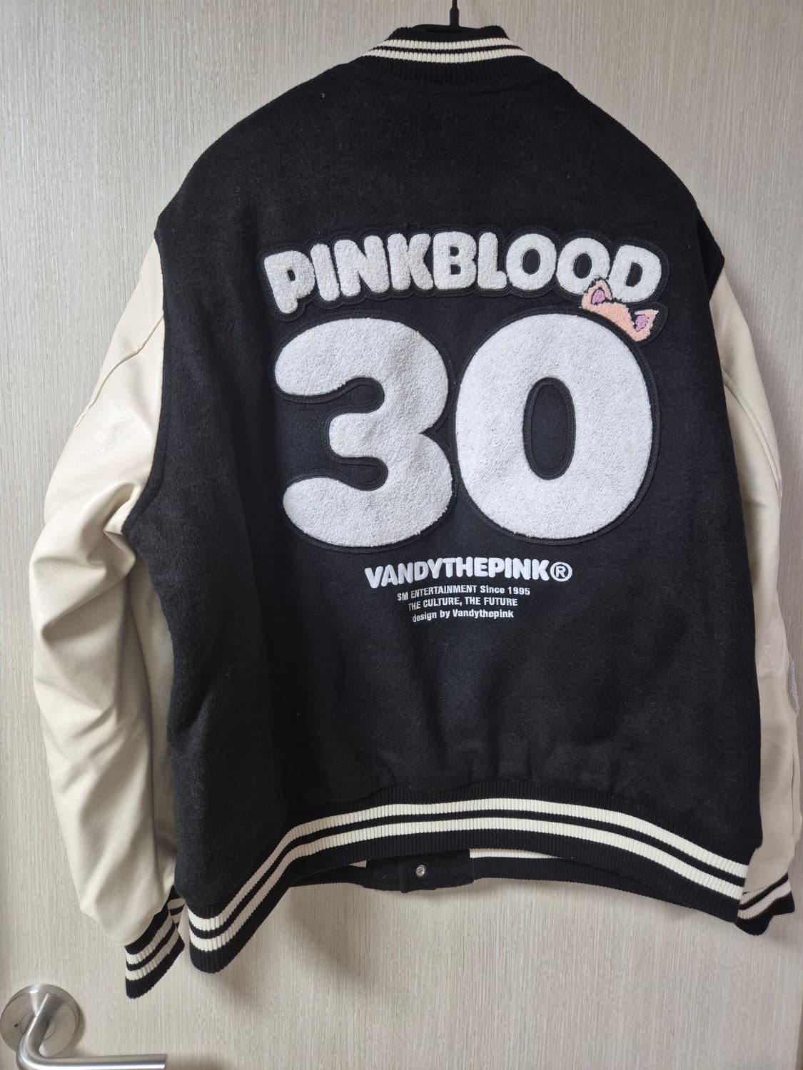 (새제품) 반디더핑크 sm엔터테이먼트 콜라보 바시티자켓 라지 상품이미지2