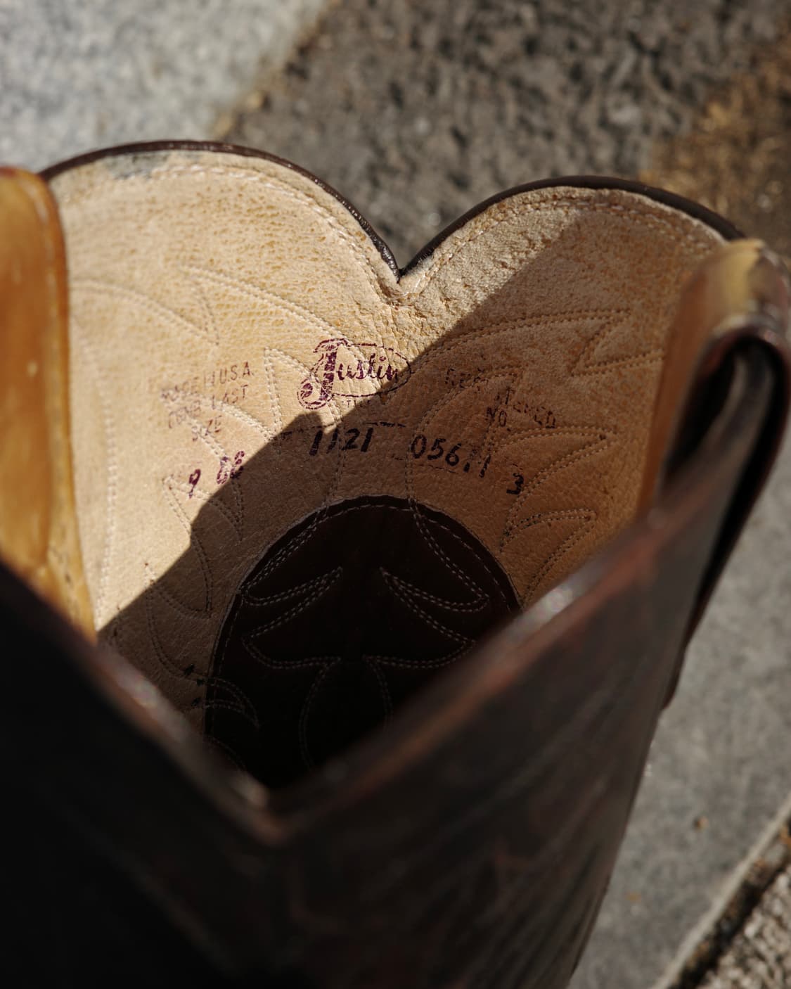 90s Justin 차심 가죽 웨스턴 부츠 상품이미지7