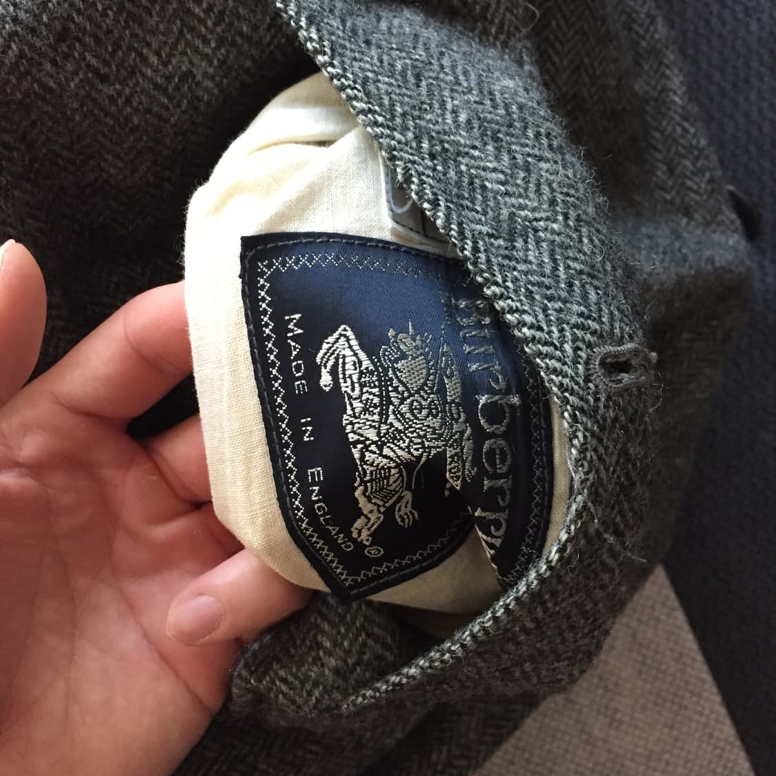 80s 빈티지 버버리 리버시블 트위드 코트 상품이미지9