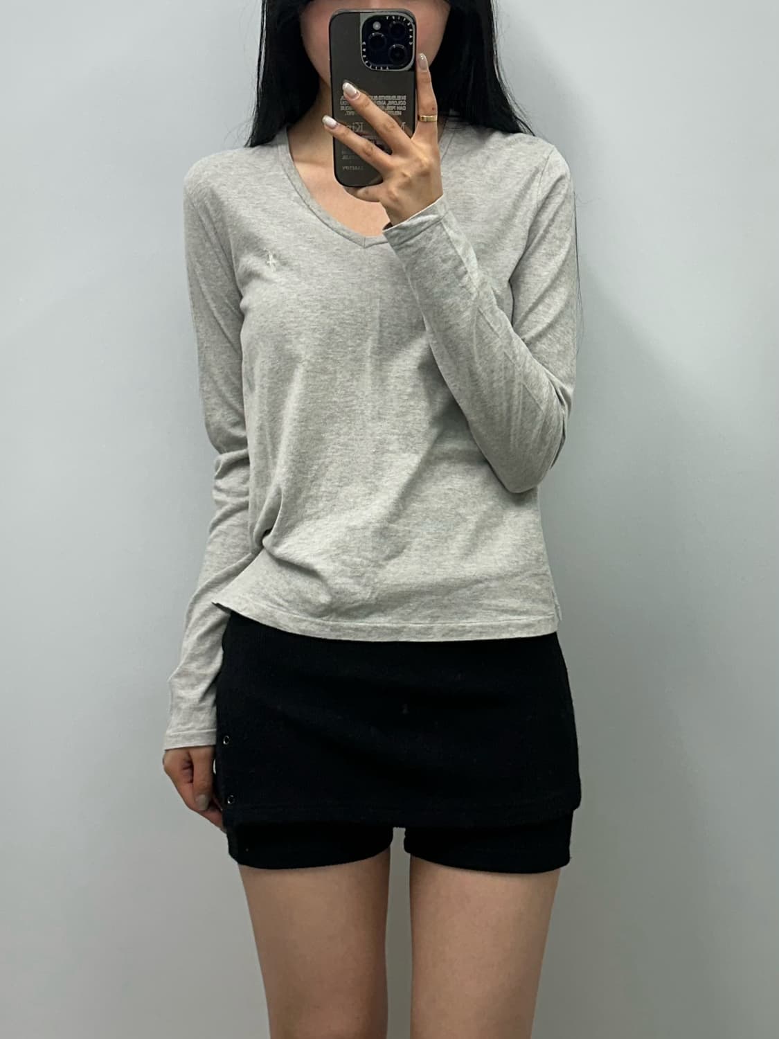 폴로 랄프로렌 그레이 브이넥 롱 슬리브 긴팔티 상품이미지1