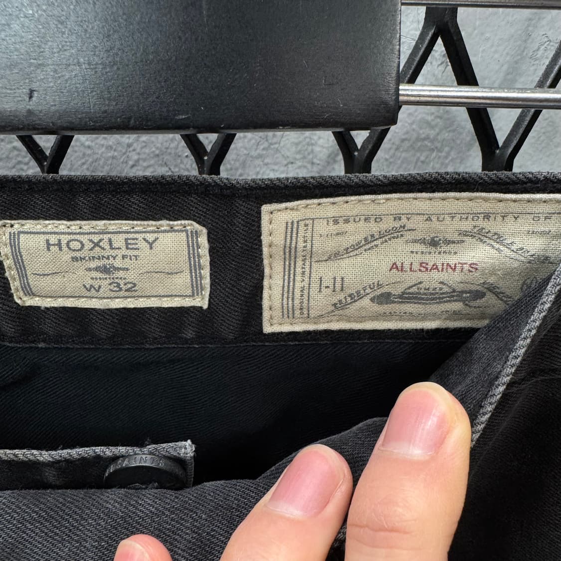 올세인츠 혹슬리 코튼 데님 팬츠 스키니핏 흑청 상품이미지7