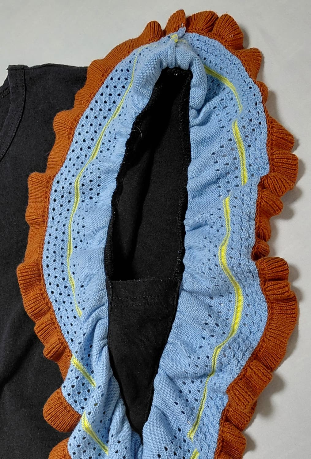 [Ray BEAMS/M] 레이 빔즈 배색 프릴 소매 티셔츠 상품이미지10