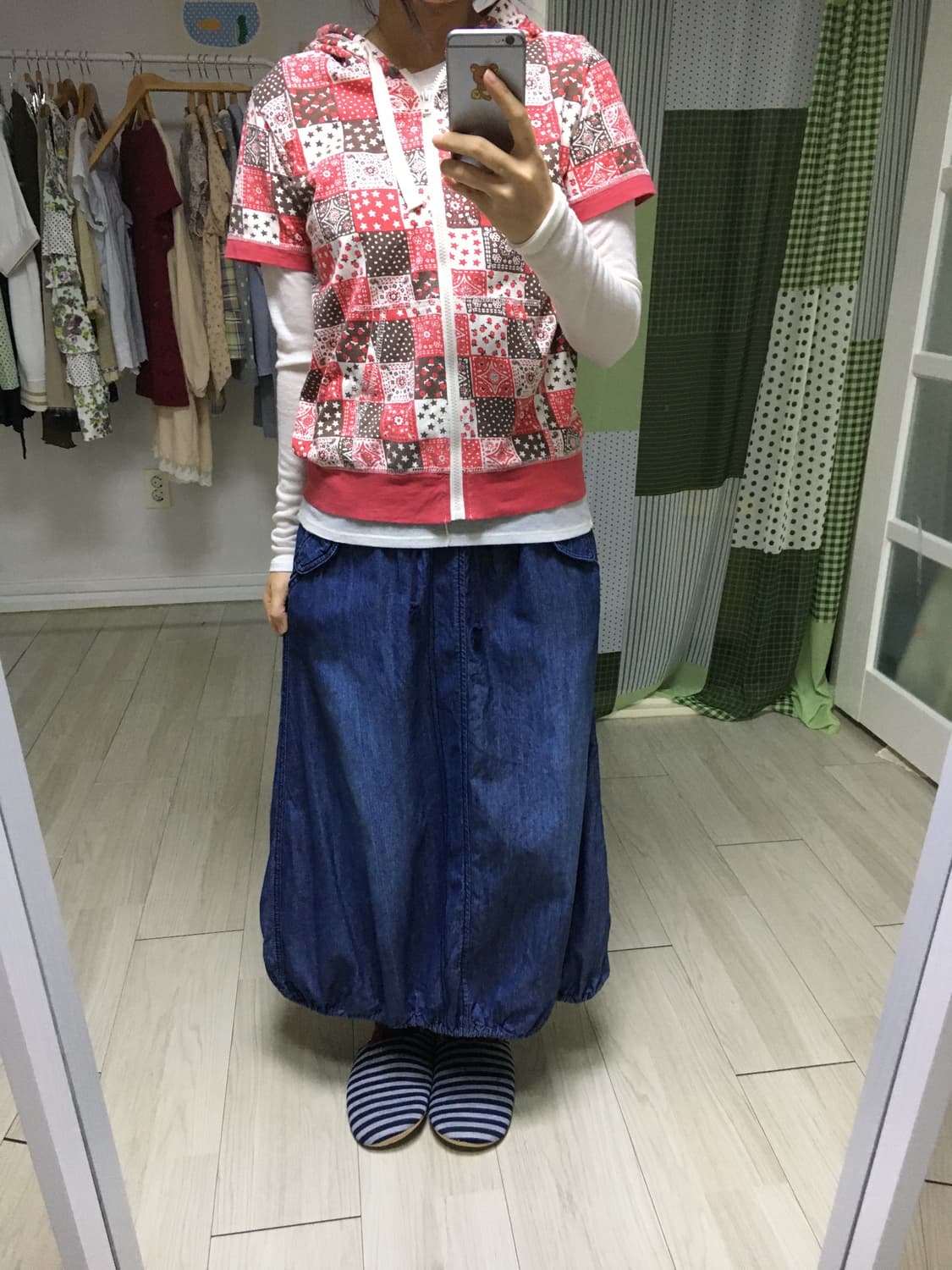 데님 벌룬 롱 스커트 상품이미지7