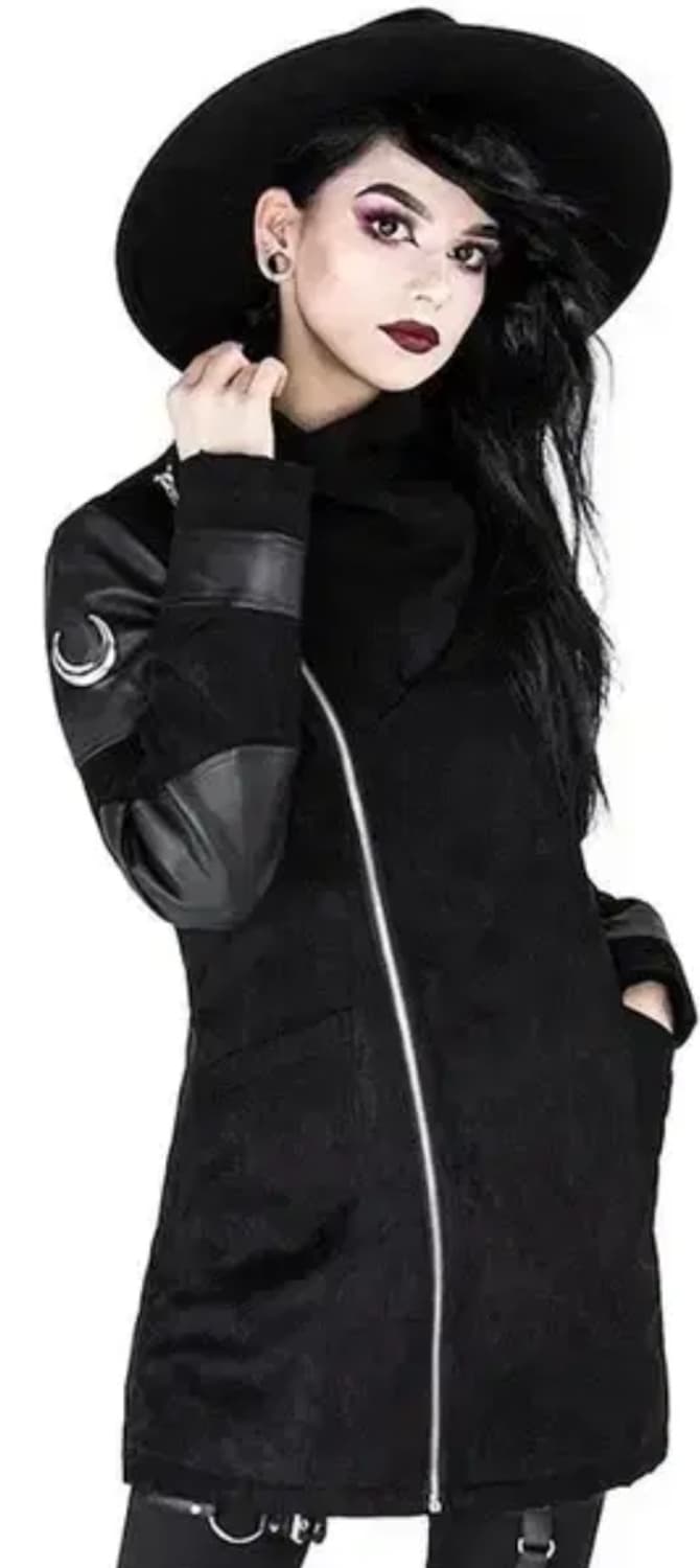 고스펑크 하이넥 코트 상품이미지1