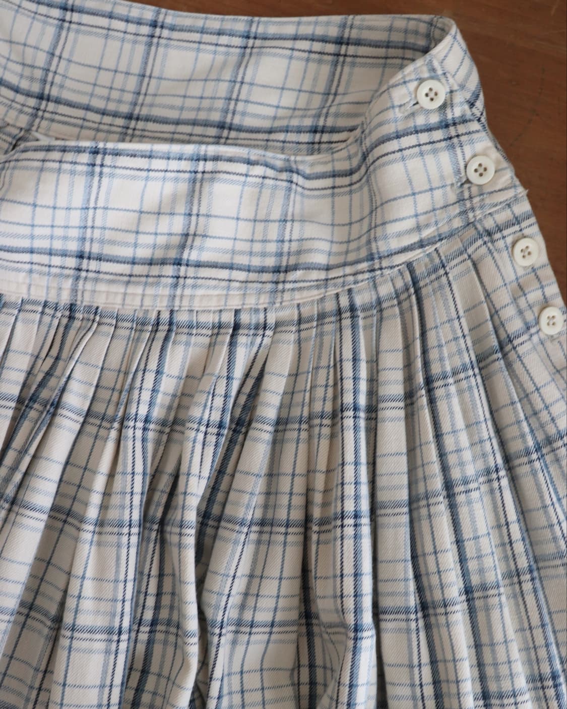 [45rpm] Blue Check Gather Flare Skirt 상품이미지10