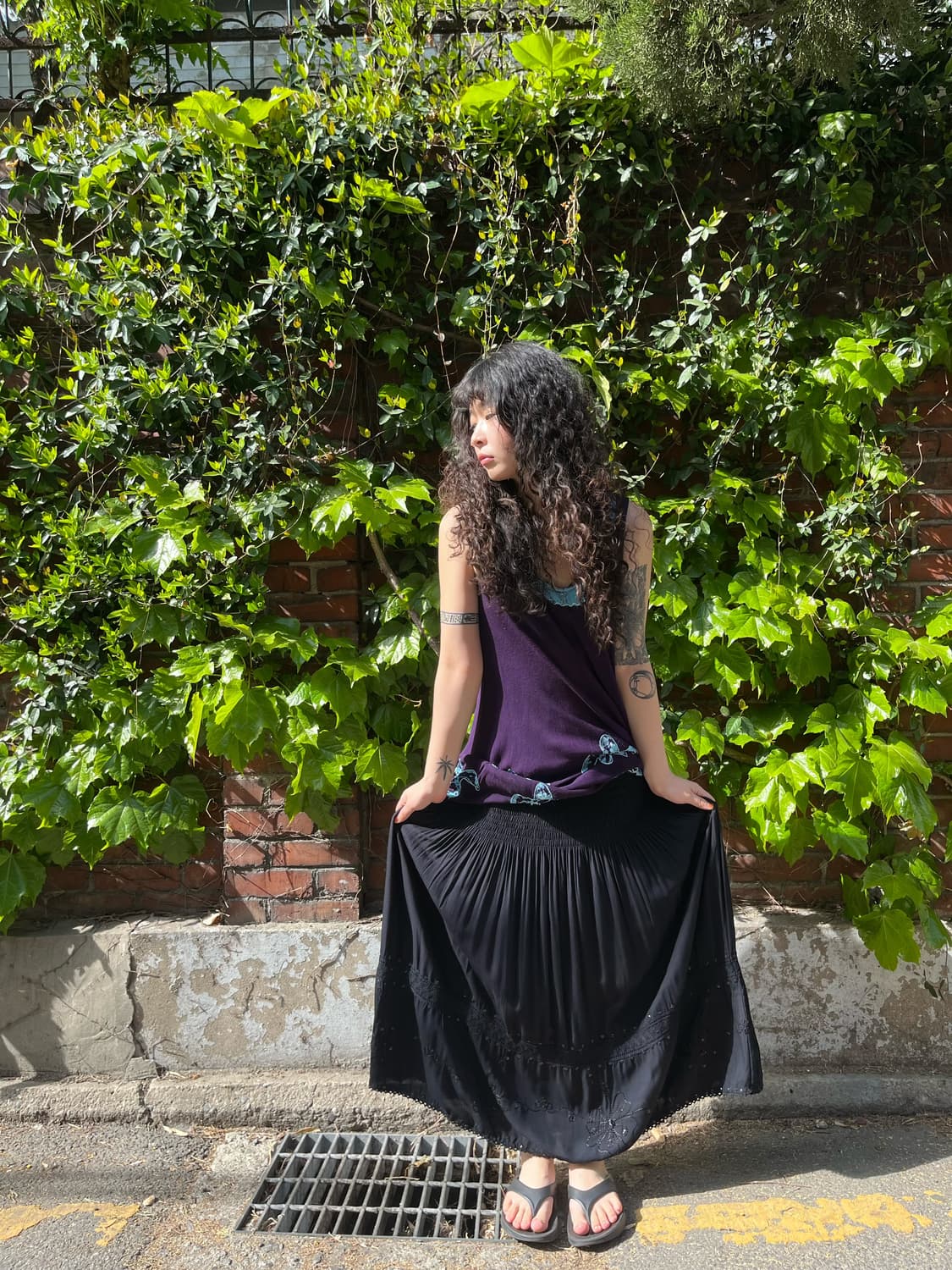 에스닉 자수 포인트 롱스커트 상품이미지1