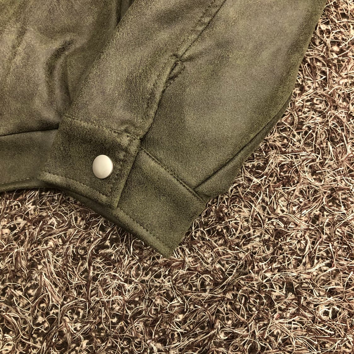 블랙모먼트 비건 스웨이드 오버핏 미니멀 스트레이트 집업 블루종 자켓 상품이미지4