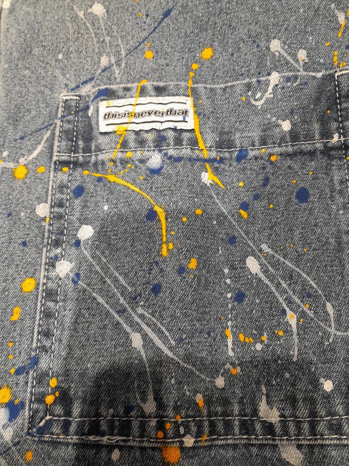 💥디스이즈네버댓 데님 페인팅 셔츠자켓 (M)   상품이미지4