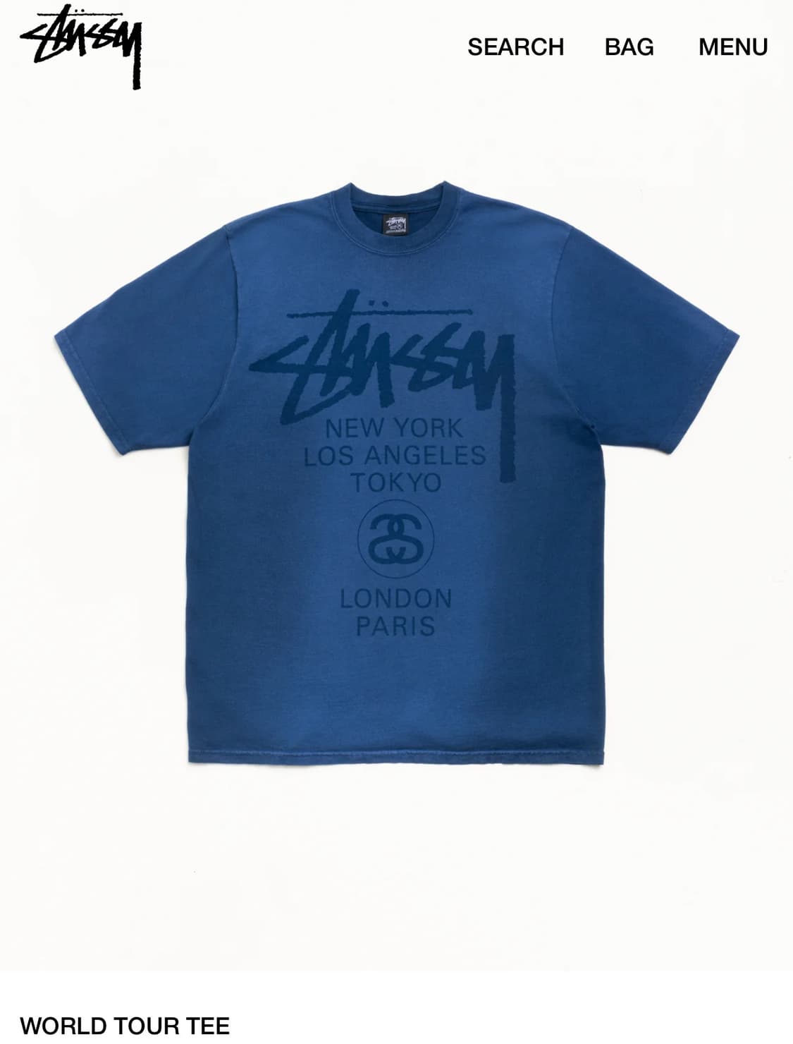 스투시 WORLD TOUR TEE M (택포) 상품이미지1