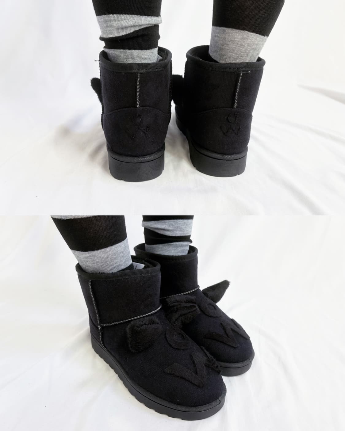 Custom🐾)Cat-Ear ow ugg boots(black) 상품이미지4