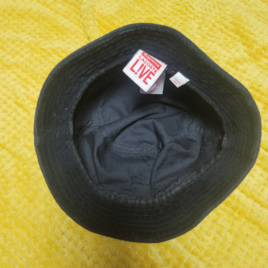 슈프림 라코스테 콜라보 벨벳 버킷햇 블랙 L 상품이미지2