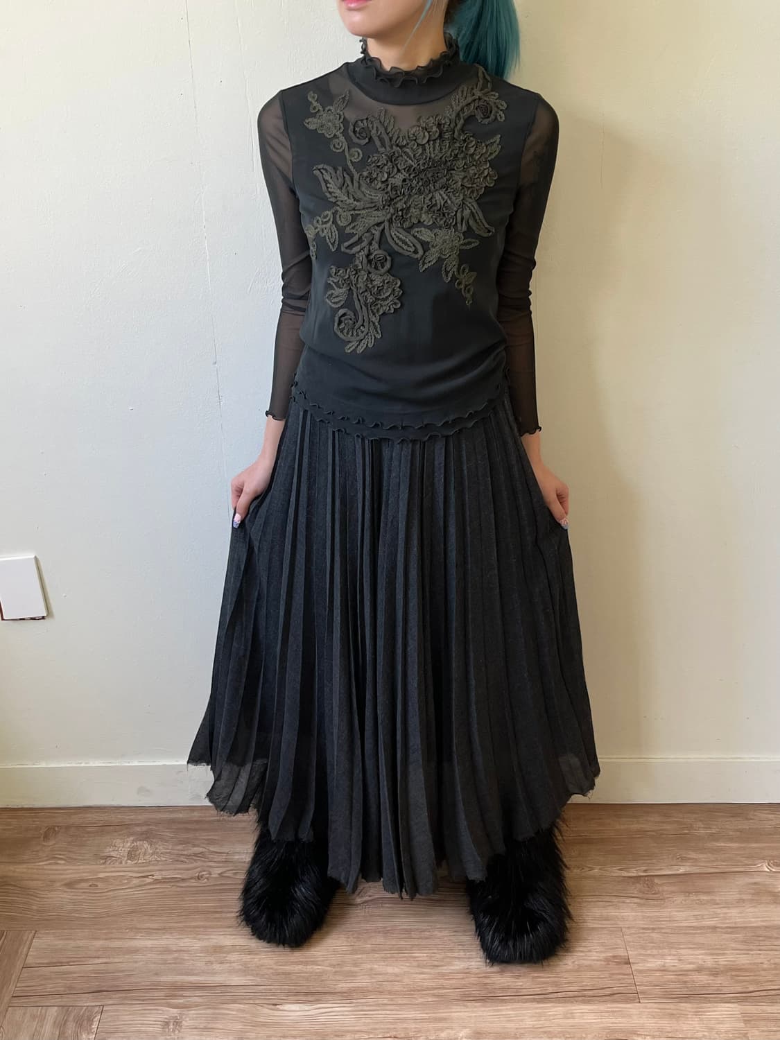 BRAHMIN 차콜 롱 스커트 상품이미지5