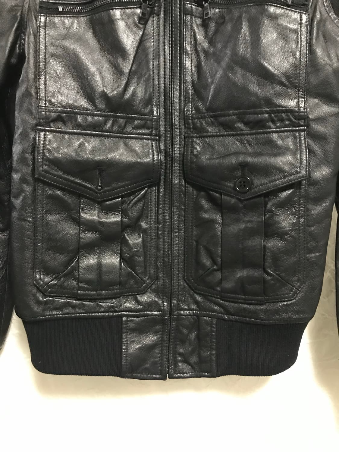 택포•빈티지 히스테릭글래머 돈피 리얼 레더 후드 봄버 자켓 상품이미지3