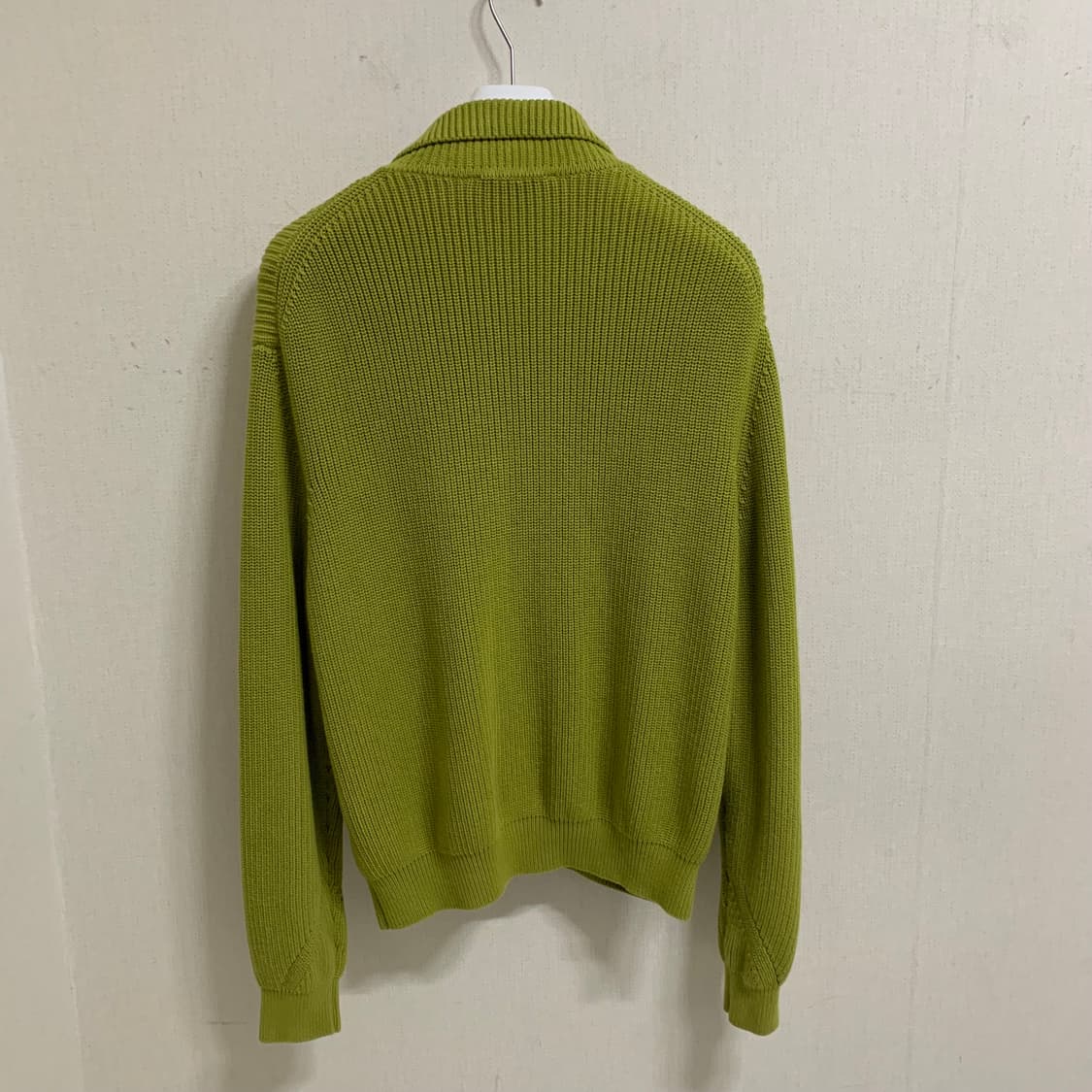 [XL] 인템포무드 모노톤 풀 집업 니트 올리브 상품이미지4