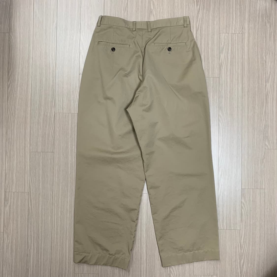 하프크라이즈 치노 원턱 와이드 팬츠 베이지 상품이미지6