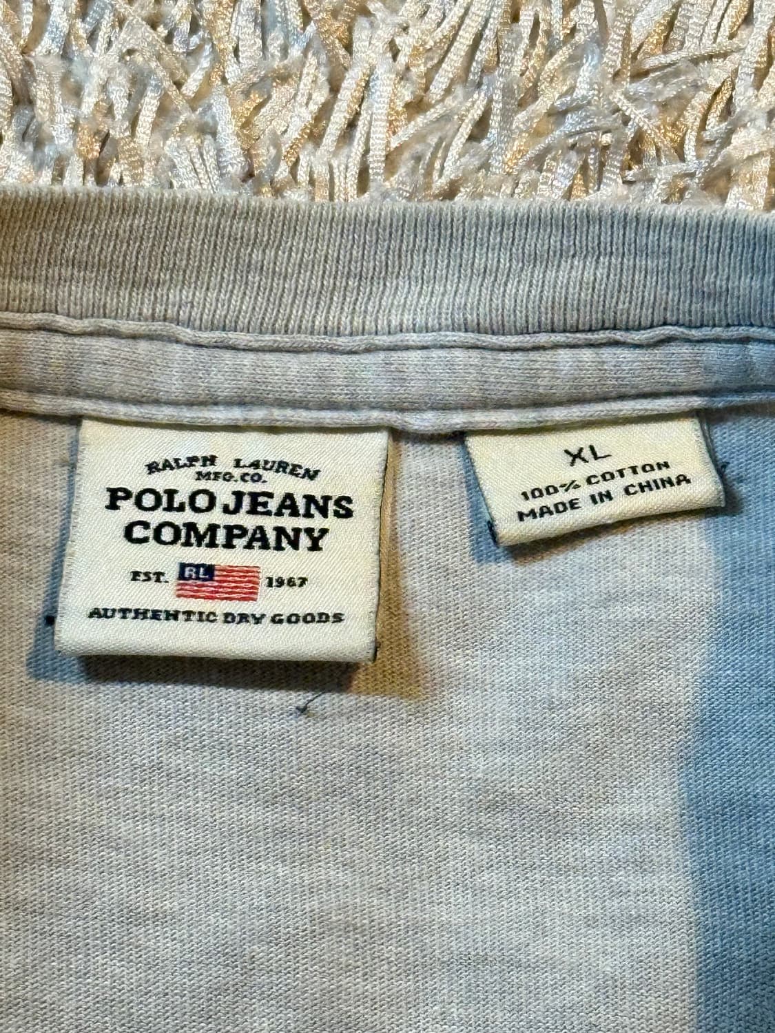 폴로 진스 POLO JEANS 로고 롱슬리브 긴팔 그레이 상품이미지6