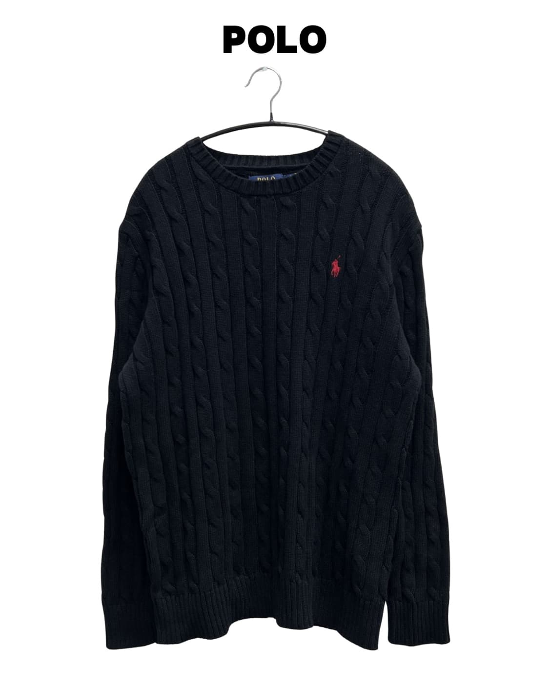 폴로 랄프로렌 케이블 꽈배기 니트 블랙 상품이미지1