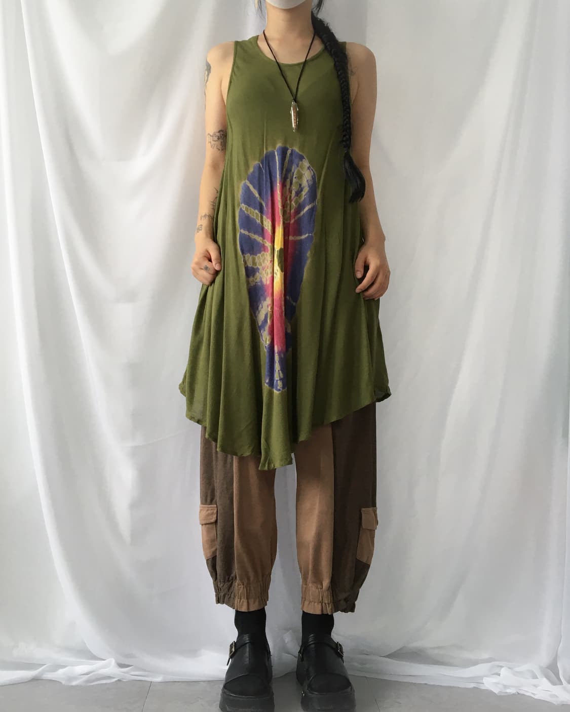 Dyed printing unbalanced onepiece 상품이미지5